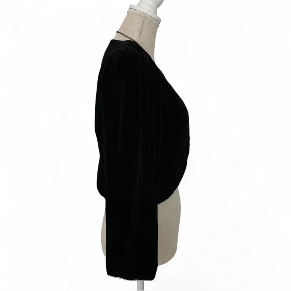 Vintage Black Velvet Bolero Jacket - Picture 3 of 7